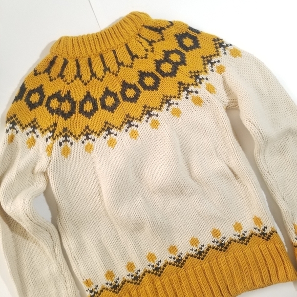 Nasty Gal J.O.A. Malia Mock Neck Sweater JOA Chunky Knit Fair Isle - Picture 13 of 16